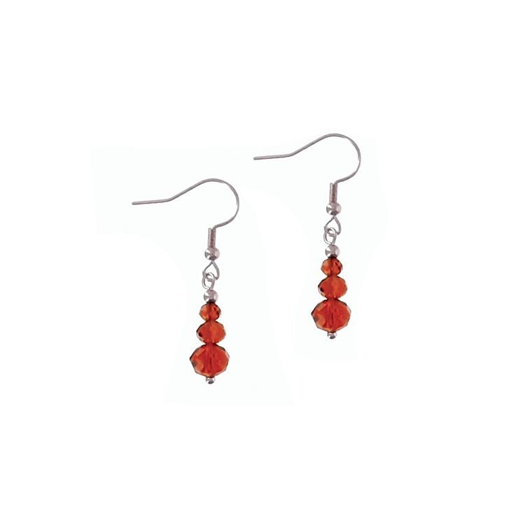 Boucles d&#39;oreilles perles verre chocolat