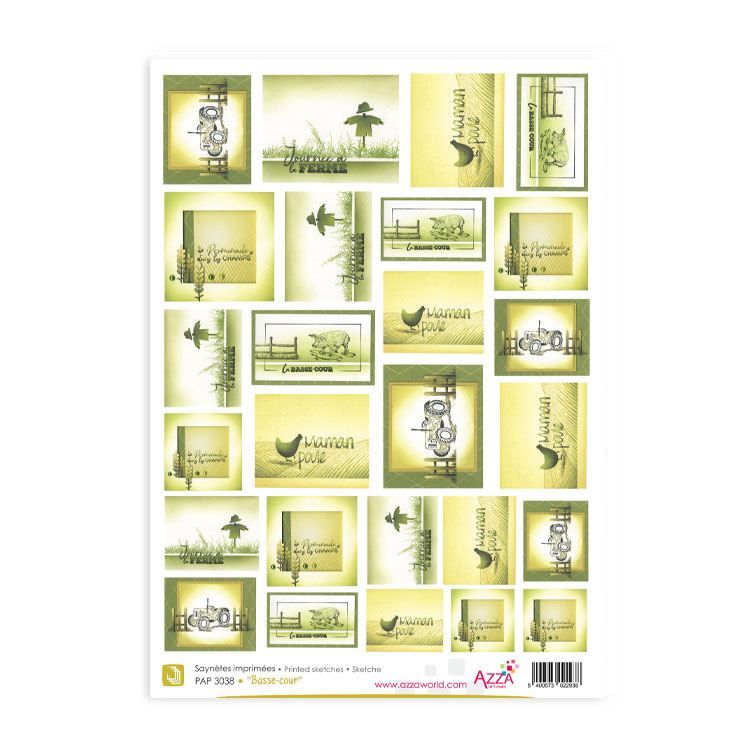 Motivpapier &#39;Bauernhof&#39; in französisch