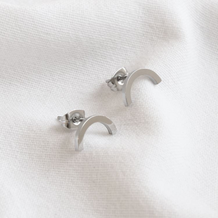 Ohrstecker Halbkreis silber