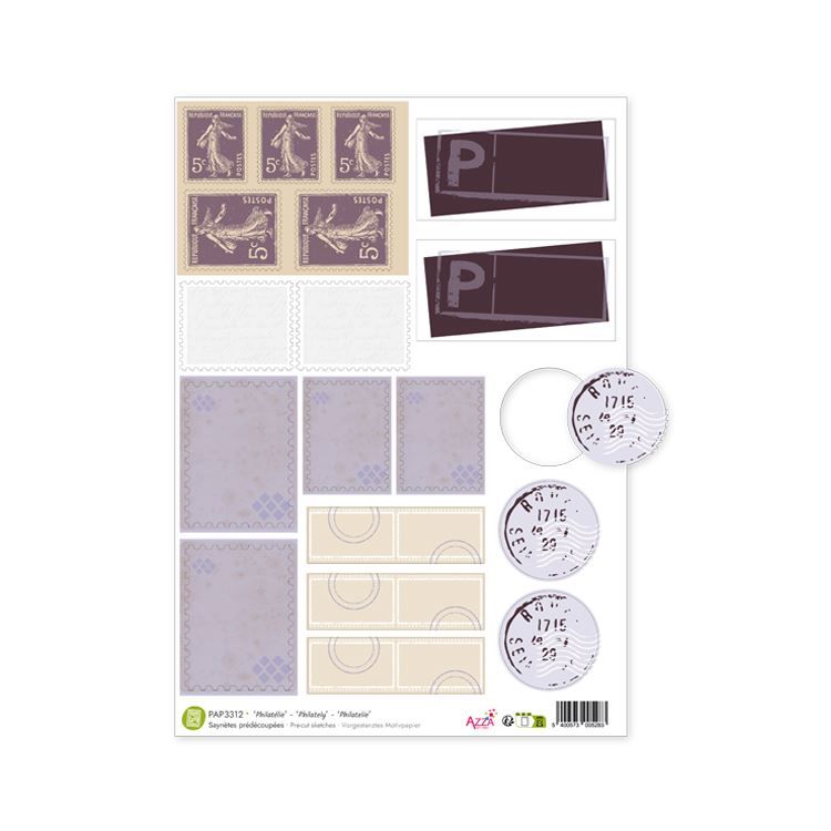 Vorgestanztes Motivpapier &#39;Philatelie&#39;