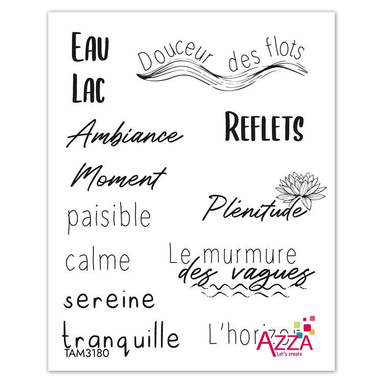 Rubinstempel &#39;Mots Sérénité aquatique&#39; 🇫🇷