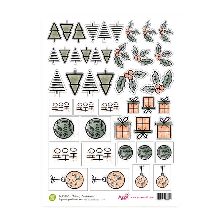 Vorgestanztes Motivpapier ‘Merry Christmas’