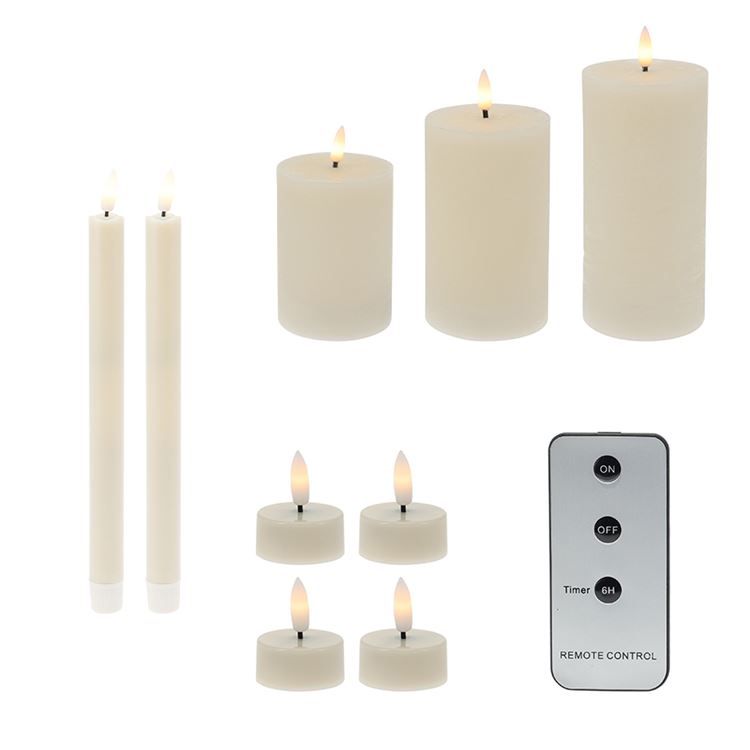 Set mit 9 LED-Kerzen