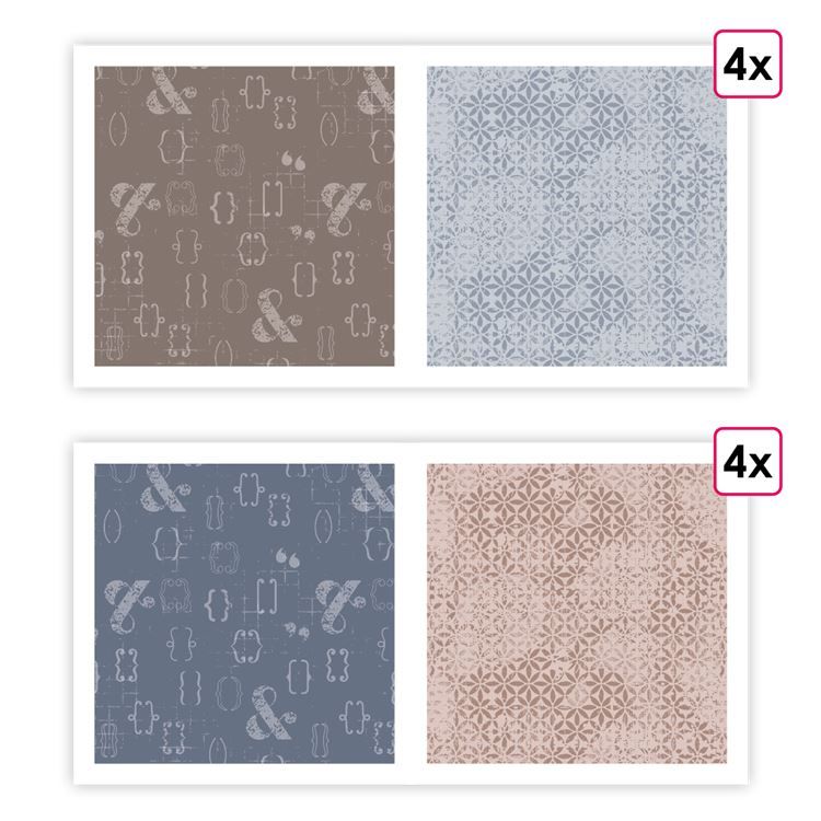 Designerpapier A4 ‘Grafische Momente’ (8 Stk.)