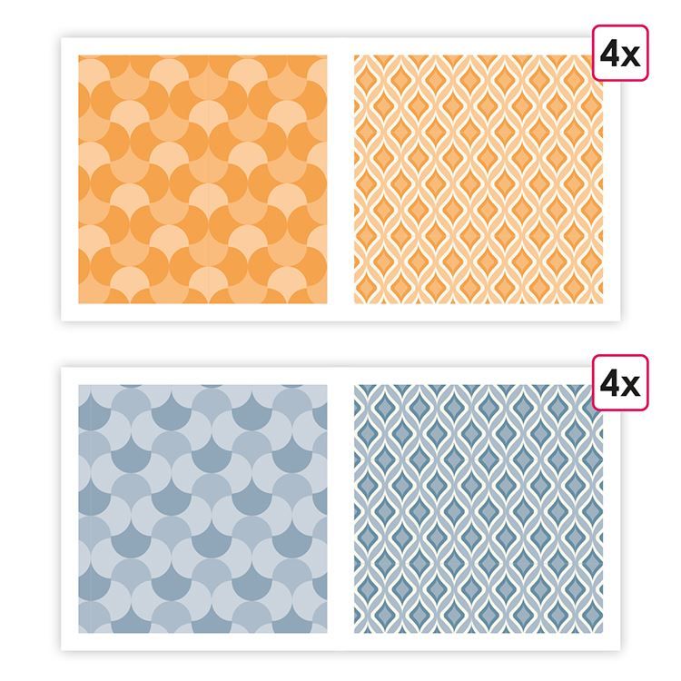 Designerpapier &#39;Retro Design&#39; (8 Stk.)