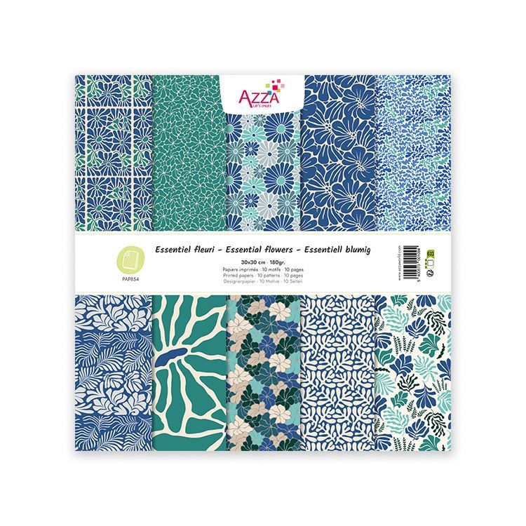 Designerpapierblock 30x30 ‘Essentiell blumig’