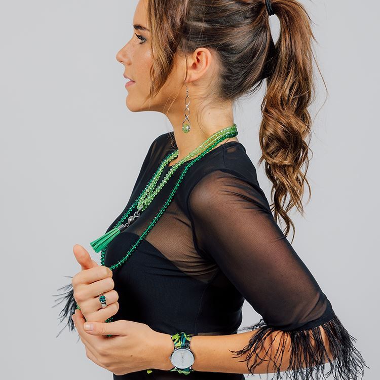 Bracelet satin pour montres Vert émeraude uni