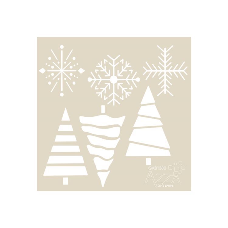 Dekorschablone &#39;Festliche Bäumen&#39; (1 Stk. - 10x10cm)