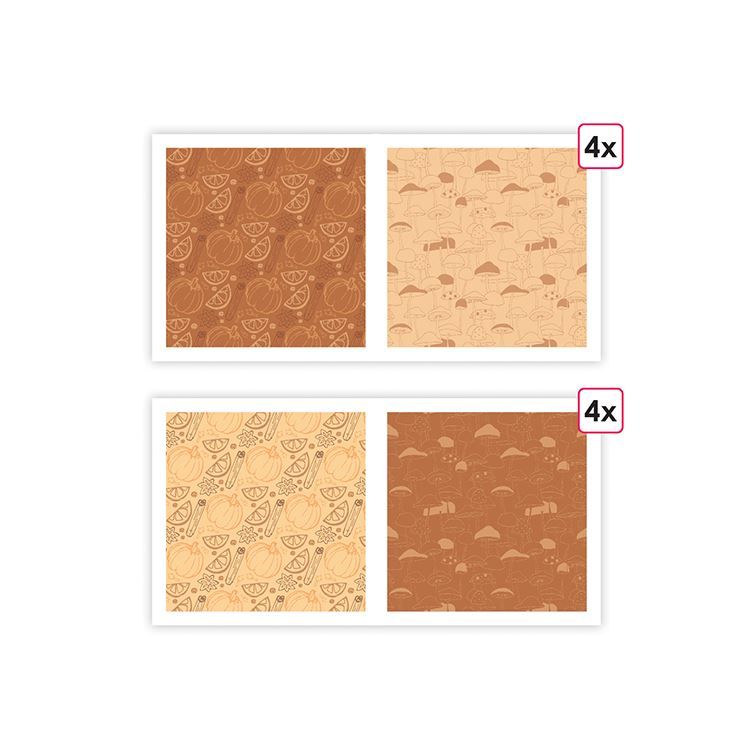 Designerpapier A4 &#39;Herbstliche Köstlichkeiten&#39; (8 Stk.)