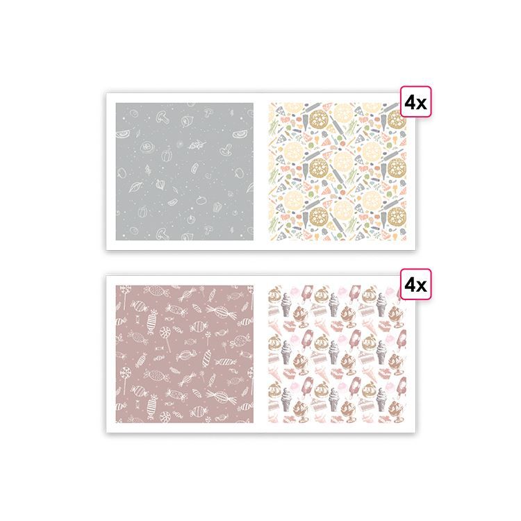 Designerpapier A4 &#39;In der Küche&#39; (8 Stk.)