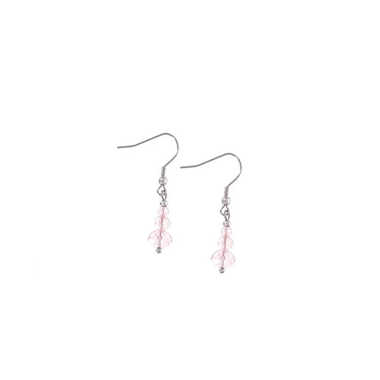 Ohrringe mit rosa Glasperlen