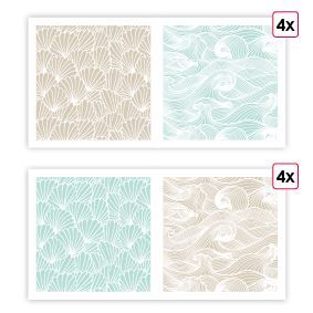 Designpapier A4 ‘Meeresbrise’ (8 Stk.)