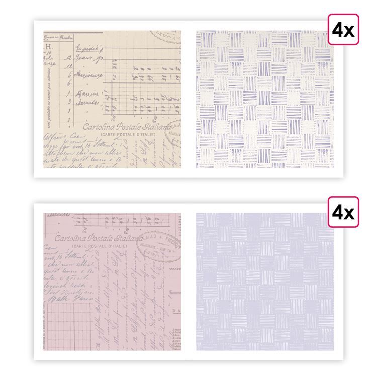 Designpapier A4 &#39;Philatelie&#39; (8 Stk.)