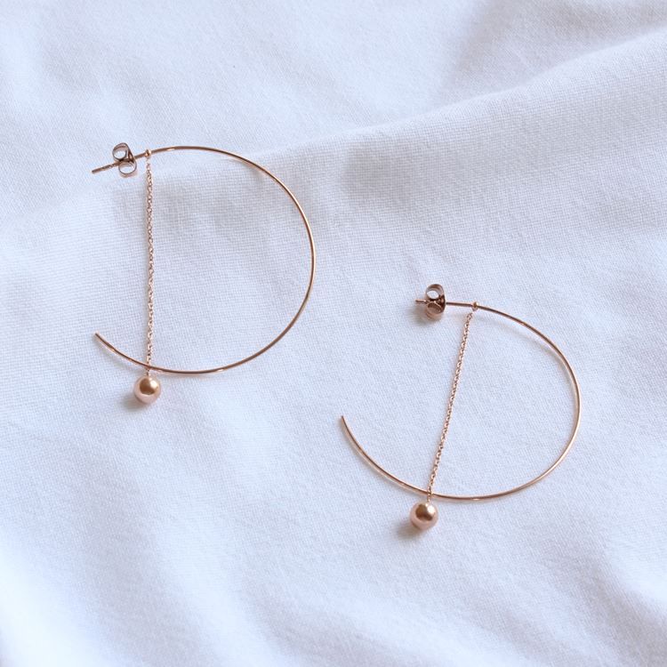 Créoles, chaine, or rose