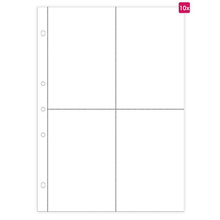 10 Einsteckhüllen A4 mit 4 Fächern