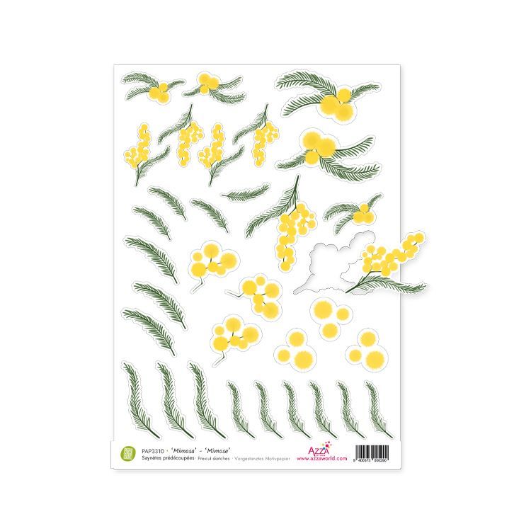 Vorgestanztes Motivpapier 'Mimose'