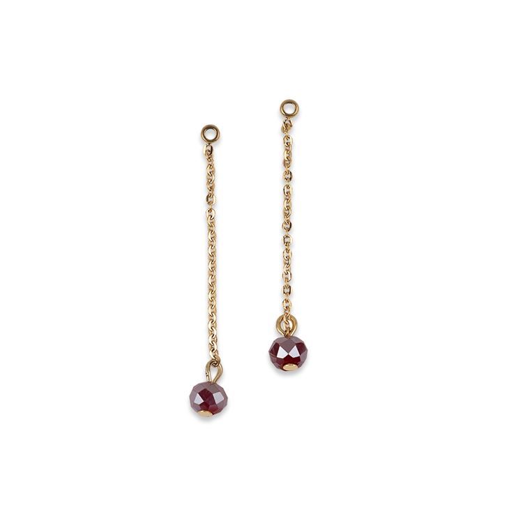 Acc pour BOU chaine doré et perle bordeaux