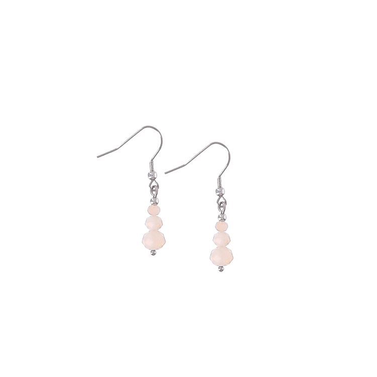 Boucles d'oreilles perles verre beige