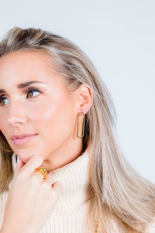 Boucles d'oreille ovales doré 18K