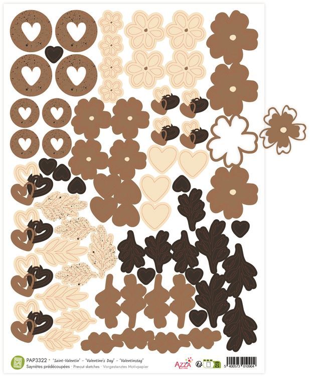 Vorgestanztes Motivpapier 'Valentinstag'