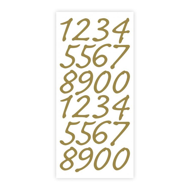 Konturenaufkleber 'Große Zahlen Gold'