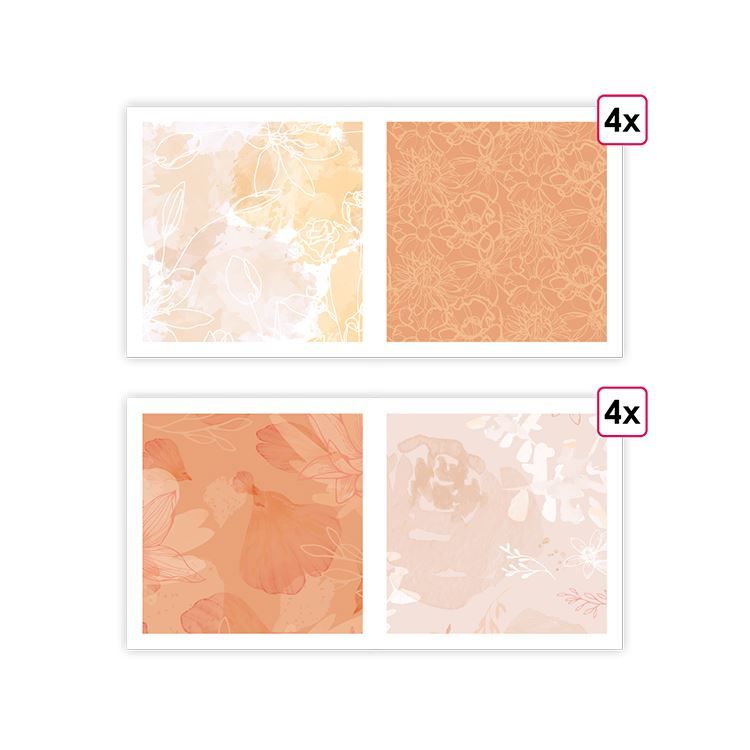 Designpapier ‘Hübsche Blumen’ (8 Stk.)