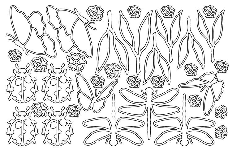 Konturenfiguren 'Fauna und Flora'