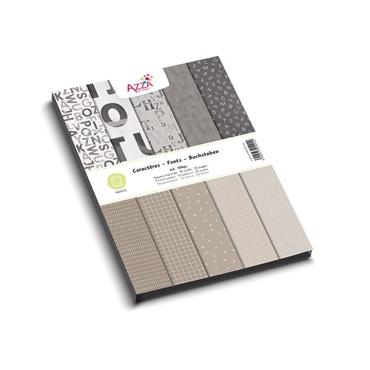 Designpapierblock A4 'Buchstaben'