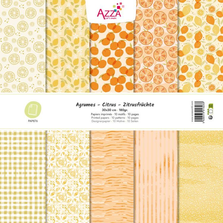 Designpapierblock 30x30 'Zitrusfrüchte'