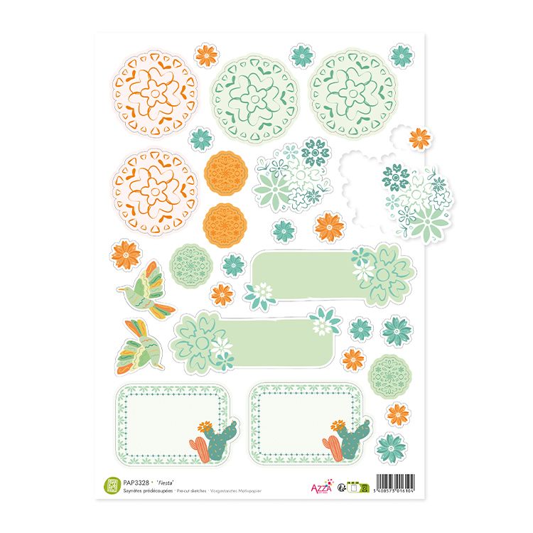 Vorgestanztes Motivpapier 'Fiesta'