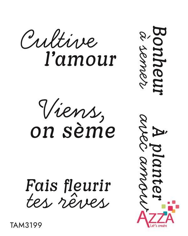 Rubinstempel 'Mots Graines fleuries' 🇫🇷
