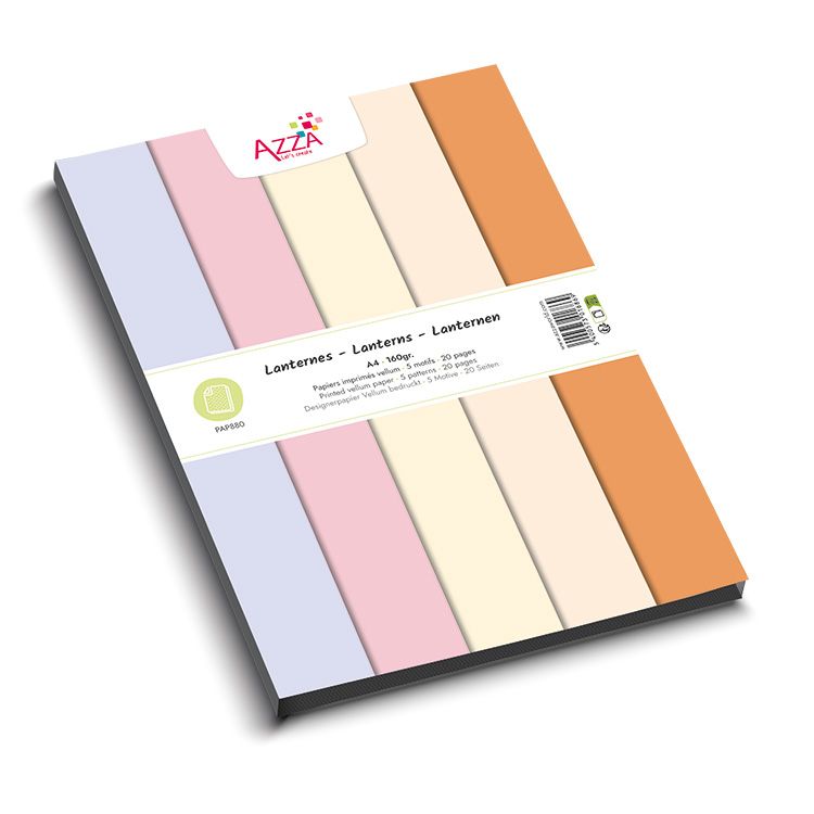 Designpapierblock A4 Vellum 'Laternen'