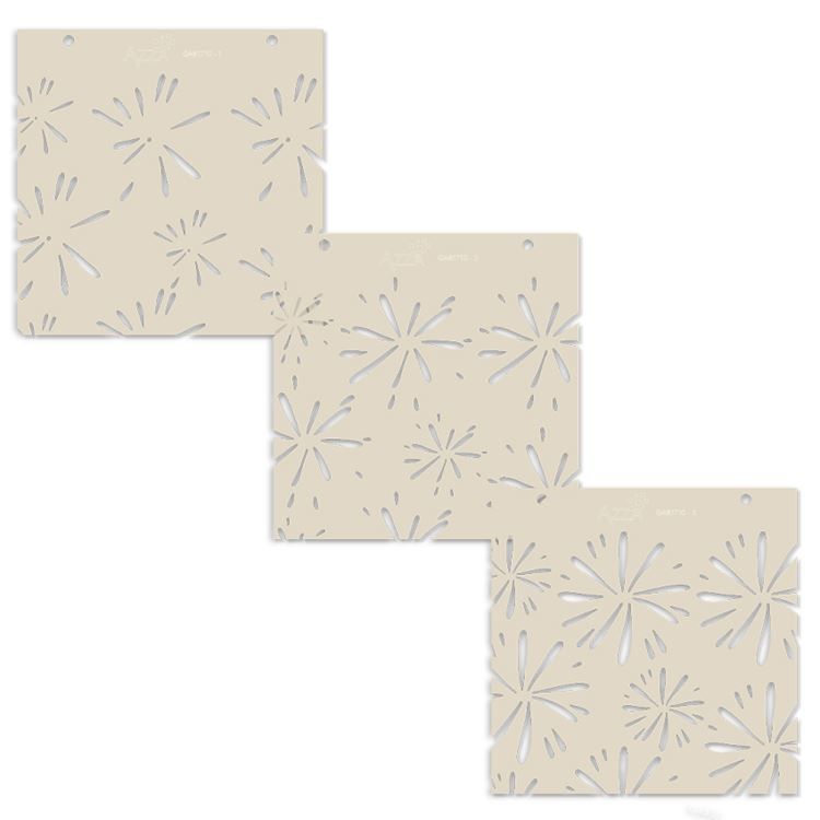 Lagenschablonen 15x15 ‘Feuerwerk’