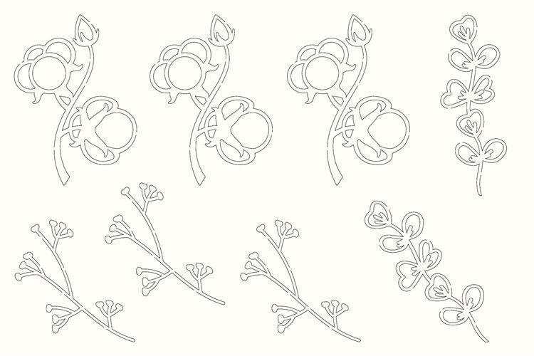 Konturenfiguren ‘Getrocknete Blumen’