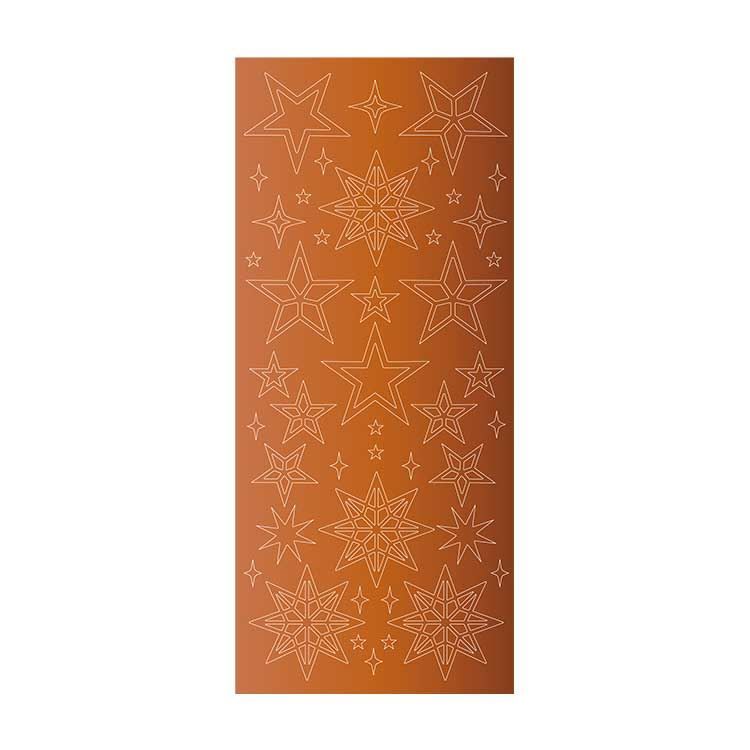 Konturenaufkleber 'Sterne-Mirror Copper'