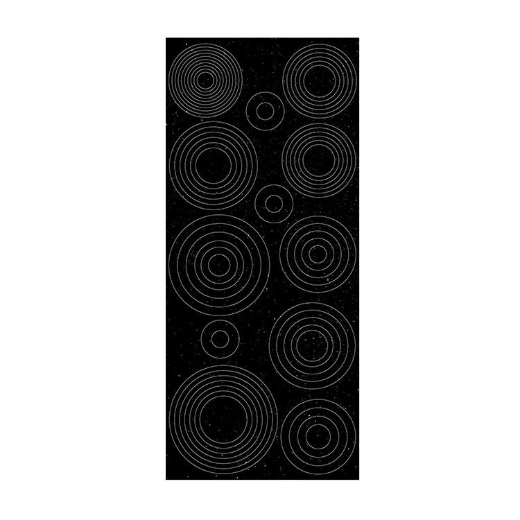 Konturenaufkleber 'Konzentrische Kreise Schwarz'