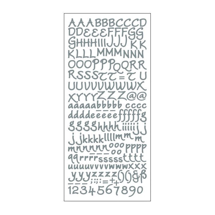Konturenaufkleber 'Alphabet' (Silber)