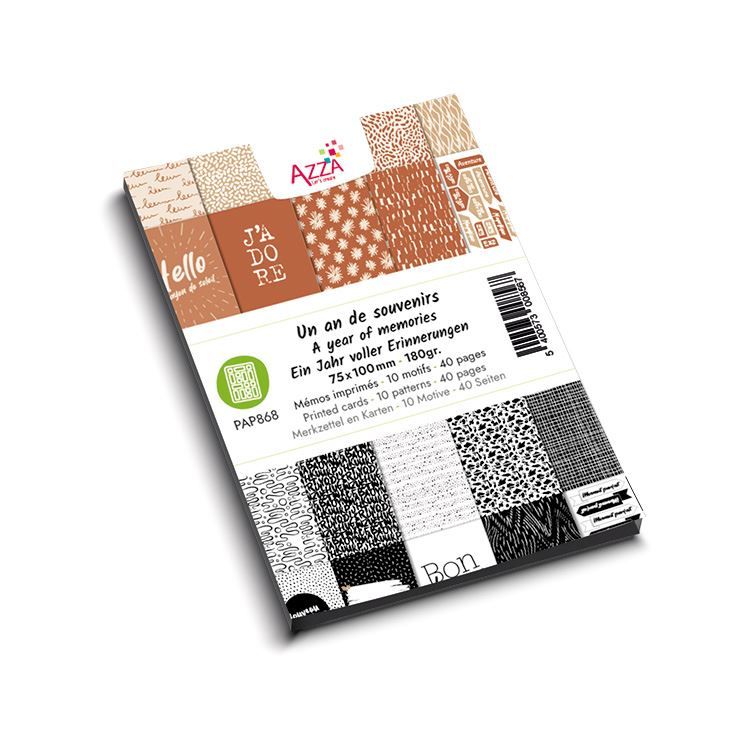 Mini-Designpapierblock 7x10 cm 'Ein Jahr voller Erinnerungen' (40 Seiten) 🇫🇷