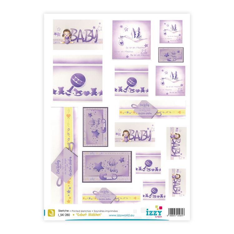 Motivpapier 'Mädchen Geburt'