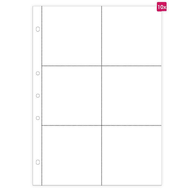 10 Einsteckhüllen A4 - 6 Fächer