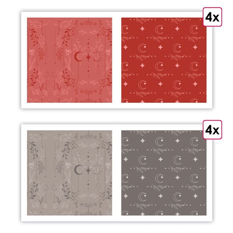 Papiers imprimés 'Céleste' (8f)