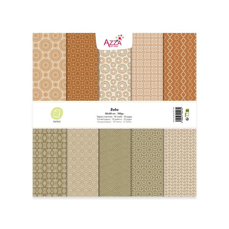 Designpapierblock 30x30 'Boho'
