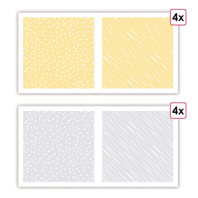 Designpapier A4 'Essentiell Kaltes Blau - Stroh' (8 Stk.)