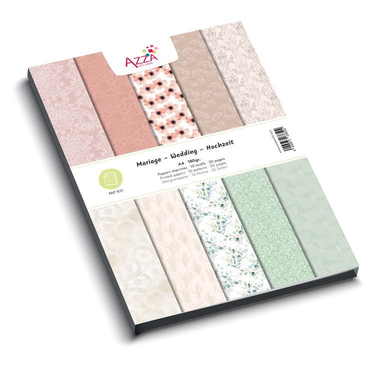 Designpapierblock A4 'Hochzeit'