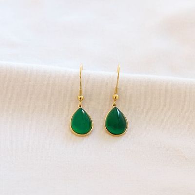 Chrysopras Ohrhänger vergoldet