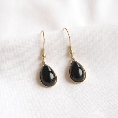 Boucles onyx, doré 18K