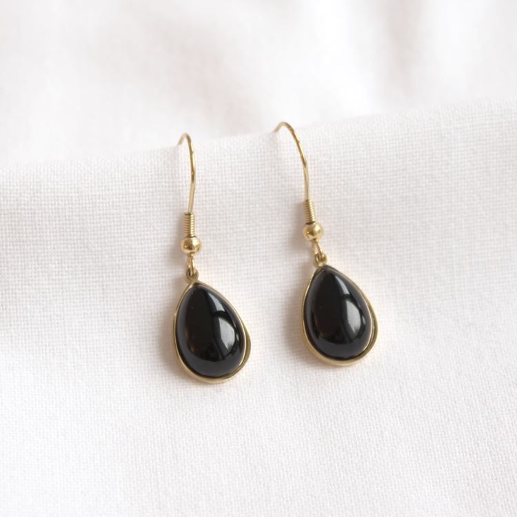 Boucles onyx, doré 18K