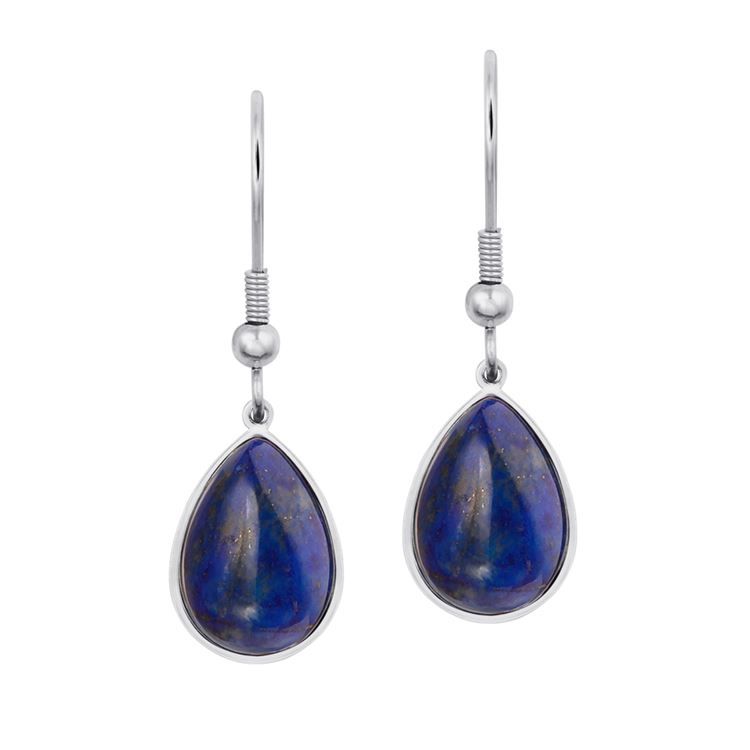 BOU goutte lapis lazulli, argenté