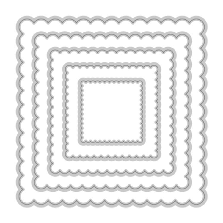 Konzentrische Stanzformen 'Rahmen mit Wellenrand' (4-12 cm)