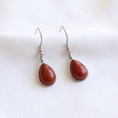 Boucles  Jaspe, argenté